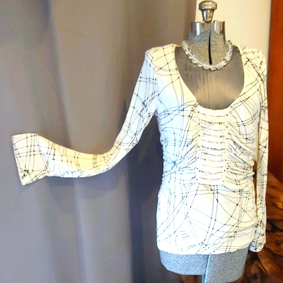 Language Tops - Language Long Sleeve T , Ruching down sides